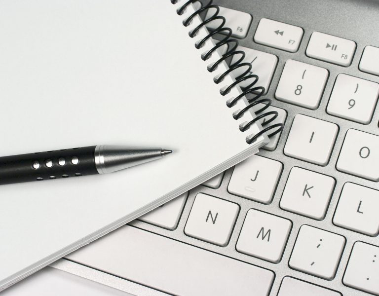 Pen,,Notebook,And,Computer,Keyboard